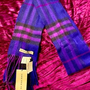 NWT Burberry Purple Plaid scarf